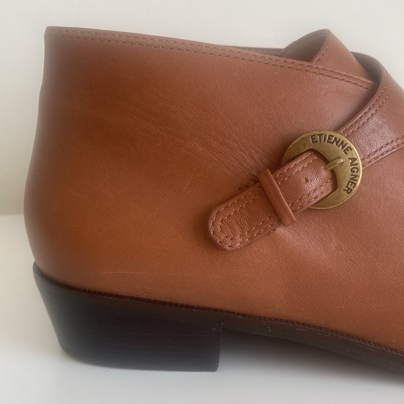 Etienne Aigner Vintage Women’s Monk Strap Leather Ankle Boots Size 8.5 Brown - Picture 11 of 16